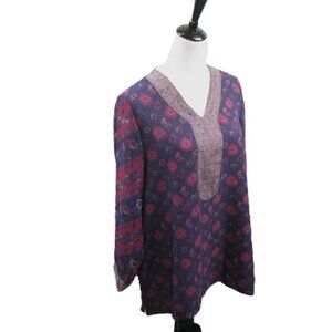 Biba Patterned Tunic Blouse Size Medium ?